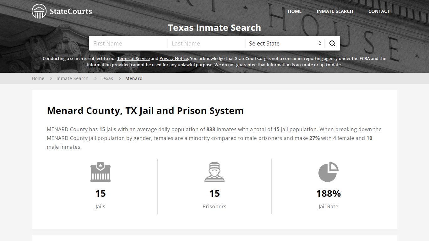 Menard County, TX Inmate Search - StateCourts