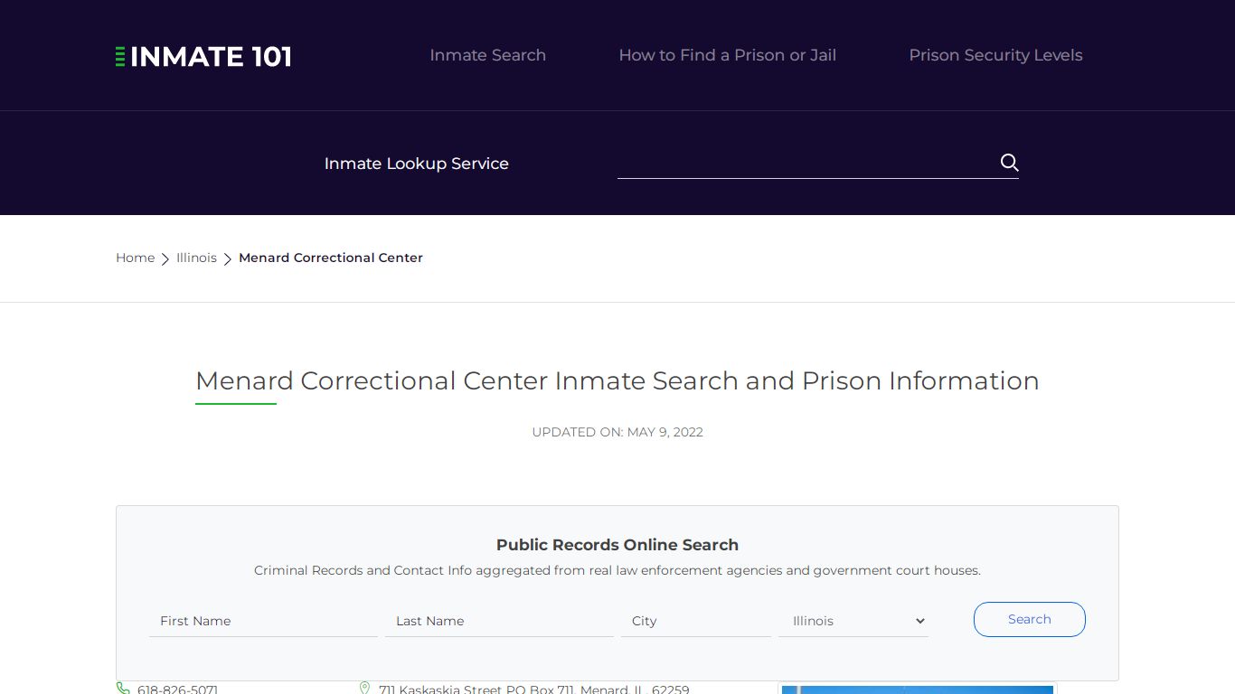 Menard Correctional Center Inmate Search, Visitation ...